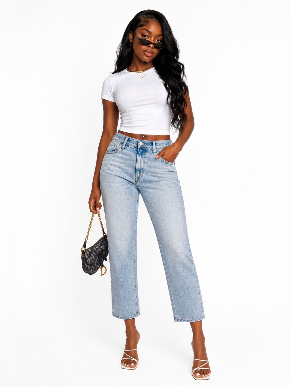 Levi's Light Blue Wash Straight High Rise Cropped Comfy Soft Denim Jeans